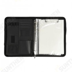 PF03 A4 PU Leather Office Document Folder Business Portable Multifunctional with Pen Slot Mobile Phone Storage Pack Pads Manager Portfolio Office Supplies