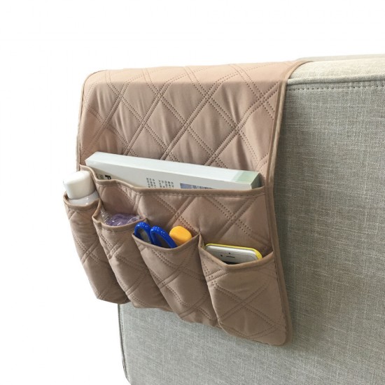 Anti-Slip Sofa Chair Arm Rest 5-Pocket Organizer Couch Magazine Sundries Storage Bag