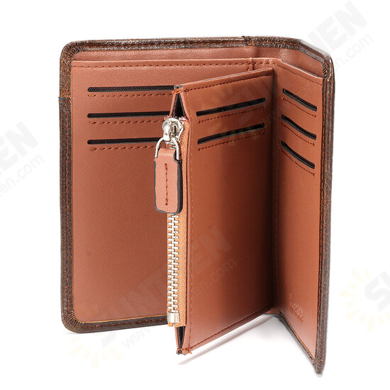 RFID Casual Business with Multi-Pocket Card Holders Oil Leather Short Wallet Coin Purse