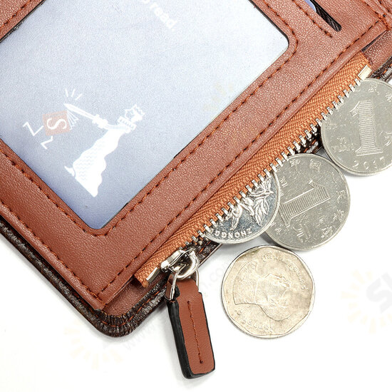 RFID Casual Business with Multi-Pocket Card Holders Oil Leather Short Wallet Coin Purse