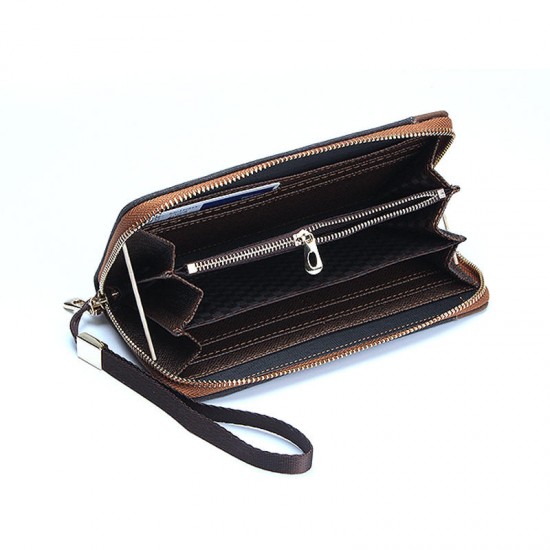 Baellery Casual Vintage Canvas Handbag with Wristlet Zipper Men Large Capacity Mobile Phone Wallet