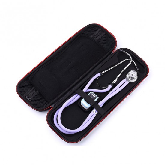 41*15*5.5cm Portable Oximeter Blood Glucose Meter Set Storage Box Dual Zipper Anti-slip Rubber Handle EVA Storage Bag