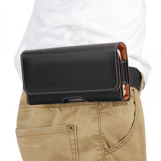 4.7/5.5 inch Bussiness PU Leather Mobile Phone Money Coin Hiking Sport Men Phone Bag Belt Waist Bag Sidebag Pack