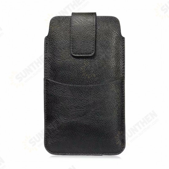 6.4/5.5/5.2 inch Bussiness PU Leather Mobile Phone Money Coin Men Phone Bag Belt Waist Bag Sidebag Pack with Card Slot