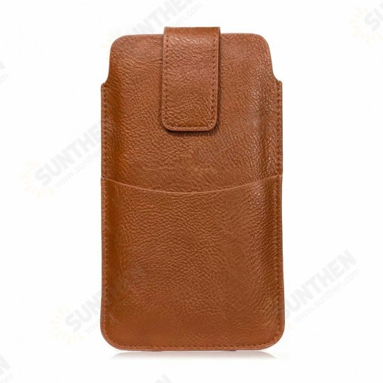 6.4/5.5/5.2 inch Bussiness PU Leather Mobile Phone Money Coin Men Phone Bag Belt Waist Bag Sidebag Pack with Card Slot