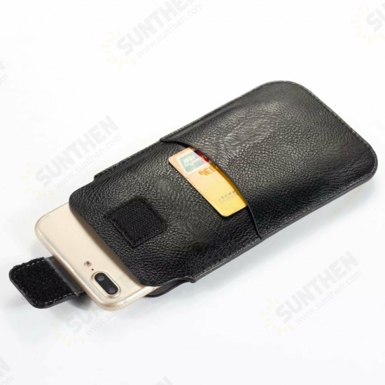 6.4/5.5/5.2 inch Bussiness PU Leather Mobile Phone Money Coin Men Phone Bag Belt Waist Bag Sidebag Pack with Card Slot