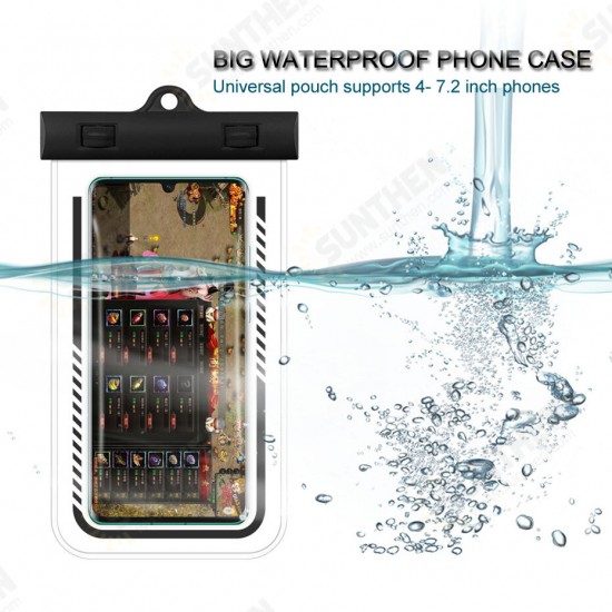 7.2 inch 3ATM Waterproof Phone Bag Underwater Swimming Diving Touch Screen Cellphone Pouch for POCO F3 Redmi Note 10