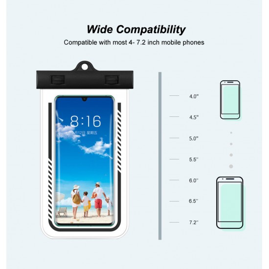 7.2 inch 3ATM Waterproof Phone Bag Underwater Swimming Diving Touch Screen Cellphone Pouch for POCO F3 Redmi Note 10