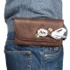 Casual Vintage Bussiness 6.4 inch Multifunctional with Card Slot PU Leather Mobile Phone Money Hiking Sport Men Phone Bag Belt Waist Bag Sidebag Pack