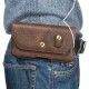 Casual Vintage Bussiness 6.4 inch Multifunctional with Card Slot PU Leather Mobile Phone Money Hiking Sport Men Phone Bag Belt Waist Bag Sidebag Pack