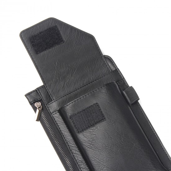 Casual Vintage Bussiness Multi-Pocket Reserve Charging Port PU Leather Mobile Phone Money Hiking Sport Men Phone Bag Belt Waist Bag S5 Pro A7 Pro Case