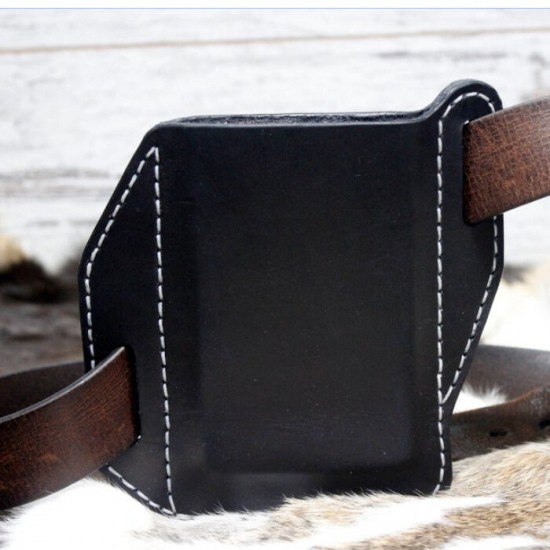 Men Vintage Casual Genuine Leather Bag Waist Bag Pouch Leather Belt Bag Purse Under For 6.3 inch Phone Nokia Phone 9