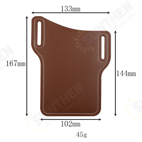 Men Vintage Casual Genuine Leather Bag Waist Bag Pouch Leather Belt Bag Purse Under For 6.3 inch Phone Nokia Phone 9