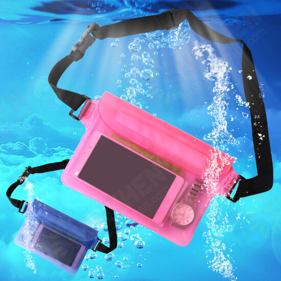 Universal Big Large Capacity Swimming Diving PVC Translucent Mobile Phone Watches Storage Waist Pouch Waterproof Bag