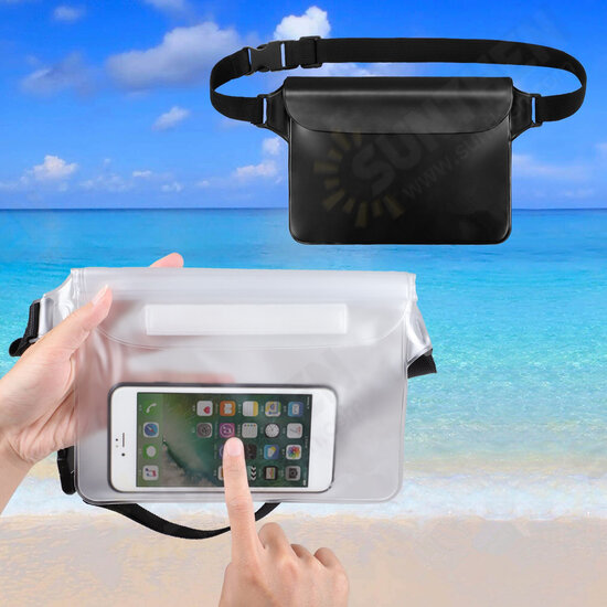 Universal Big Large Capacity Swimming Diving PVC Translucent Mobile Phone Watches Storage Waist Pouch Waterproof Bag