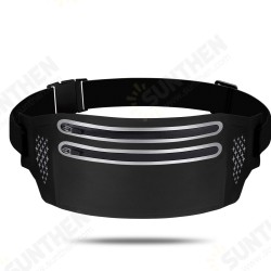 Universal with Reflective Stripe Multi-pocket Waterproof Breathable Waist Bag Outdoor Sport Night Running Equipment Storage Bag Belt Bag with Headphone Hole Universal with Reflective Stripe Multi-pocket Waterproof Breathable Waist Bag Outdoor Sport Night Running Equipment Storage Bag Belt Bag with Headphone Hole