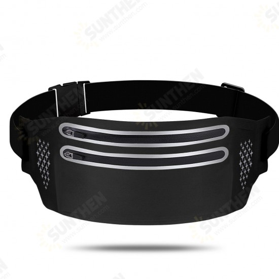 Universal with Reflective Stripe Multi-pocket Waterproof Breathable Waist Bag Outdoor Sport Night Running Equipment Storage Bag Belt Bag with Headphone Hole Universal with Reflective Stripe Multi-pocket Waterproof Breathable Waist Bag Outdoor Sport Night Running Equipment Storage Bag Belt Bag with Headphone Hole