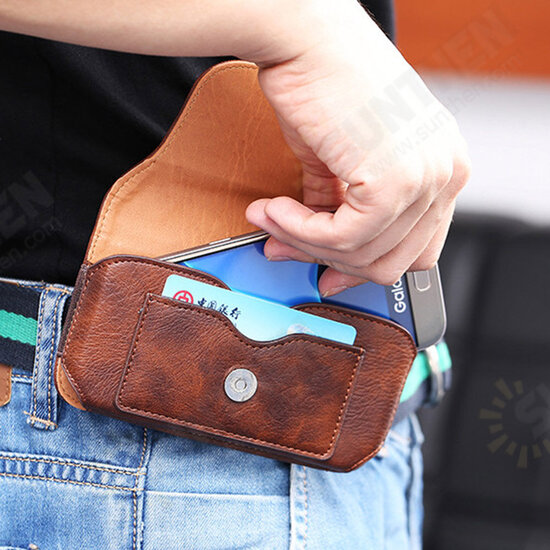 Vintage Rhinoceros Hide Texture Mobile Phone Money Coin Hiking Sport Men Belt Waist Bag Sidebag Pack with Card Slot For Smartphone Nokia Phone 9