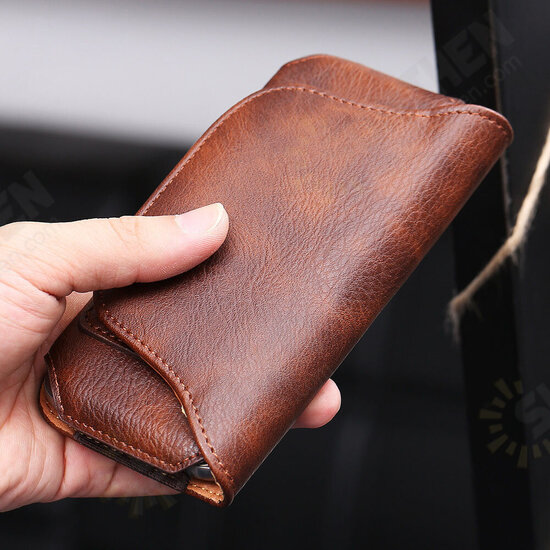 Vintage Rhinoceros Hide Texture Mobile Phone Money Coin Hiking Sport Men Belt Waist Bag Sidebag Pack with Card Slot For Smartphone Nokia Phone 9