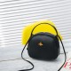 Women Leisure PU Leather Shoulder Bag Small Round Bag Crossbody Bag with Earphone Hole