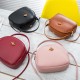 Women Leisure PU Leather Shoulder Bag Small Round Bag Crossbody Bag with Earphone Hole