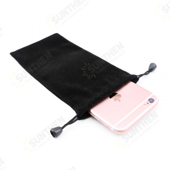 Black Portable Soft Drawstring Power Bank Storage Bag Collection Pouch Non-original