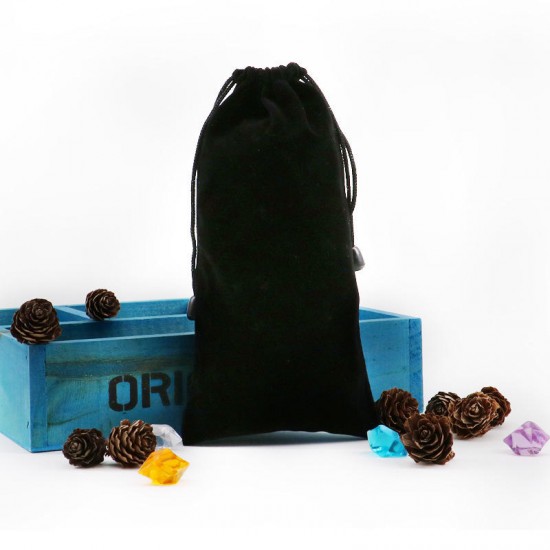 Black Portable Soft Drawstring Power Bank Storage Bag Collection Pouch Non-original