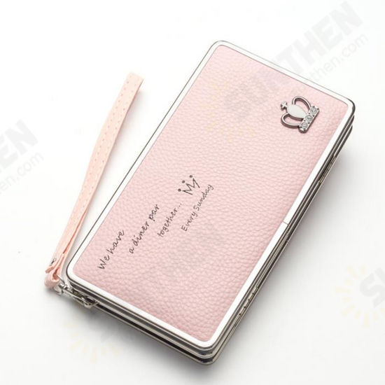 Universal 5.5-inch Women Phone PU Wallet Purse Handbag For Xiaomi Huawei Samsung iPhone 7