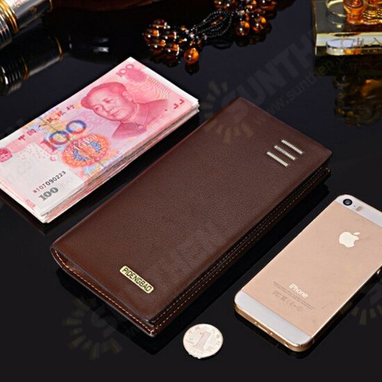 Business Casual Flip with Multi-Card Slot Pockets Men Foldable Long Wallet Clutch Bag Handbag