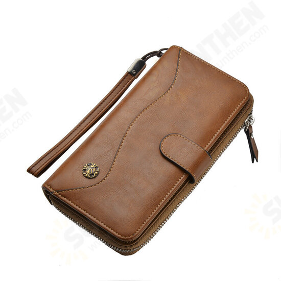 Business Casual Large Capacity Multi-Pockets Men Mobile Phone Wallet Handbag