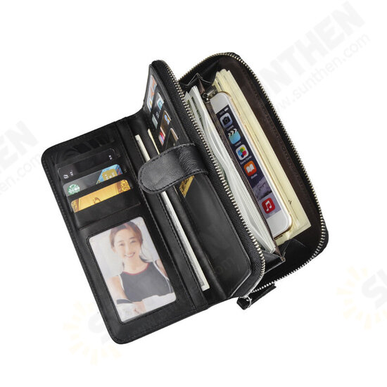 Business Casual Large Capacity Multi-Pockets Men Mobile Phone Wallet Handbag