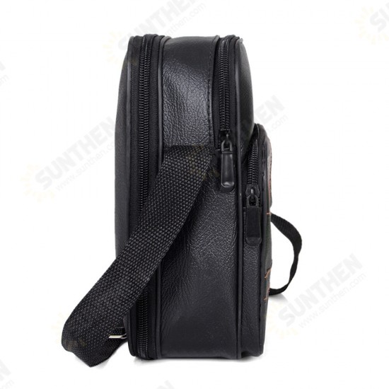 Business Men Waterproof PU Leather Men Messenger Shoulder Bag Backpack