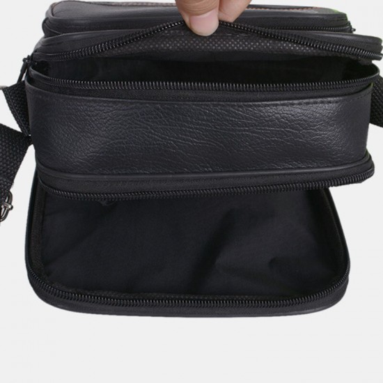 Business Men Waterproof PU Leather Men Messenger Shoulder Bag Backpack