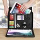 Business Multifunctional Magnetic Handle with Phone Holder PU Leather Mobile Phone Tablet Office Storage Bag Briefcase