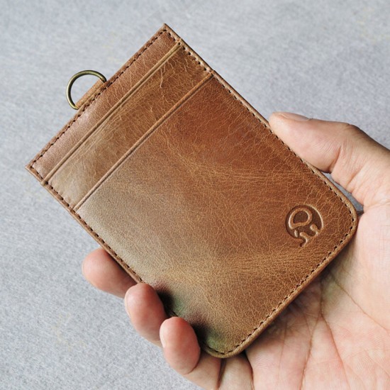 C087 Portable Casual Genuine Leather Driving Licence Credit Access Card Holder