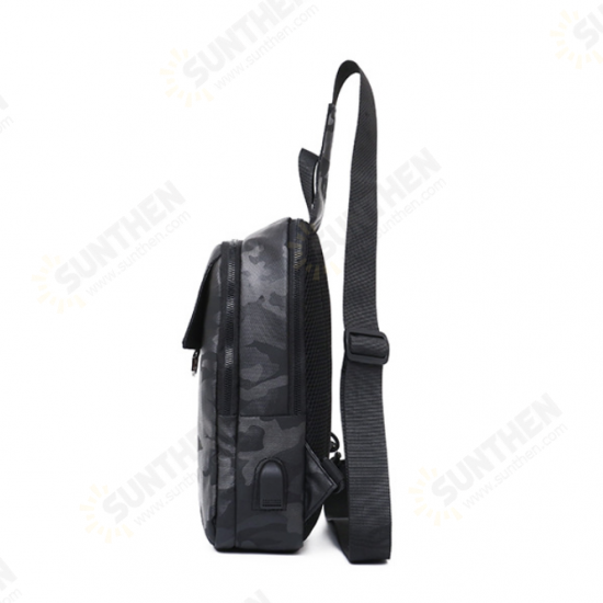 Camouflage with USB Charging Port Breathable Lightweight Mobile Phone Messenger Bag Chest Bag