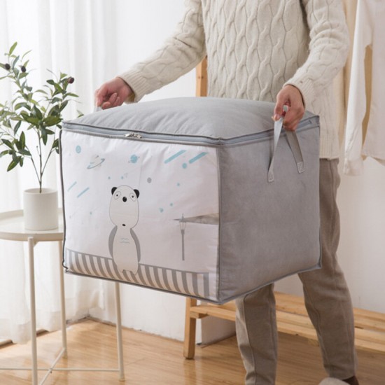 Cartoon Large Capacity Dustproof Non-Woven Fabrics Household Supplies Stuff Storage Bag Organizer