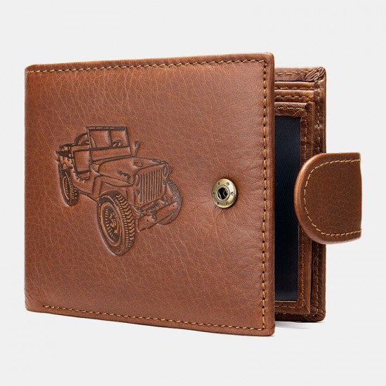 Casual Business Flip with Multi-Card Slot Pockets Men Foldable Short Wallet Handbag