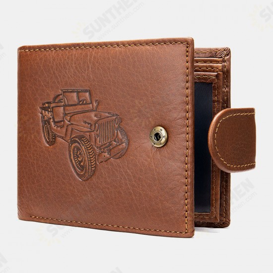 Casual Business Flip with Multi-Card Slot Pockets Men Foldable Short Wallet Handbag