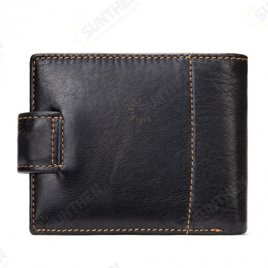 Casual Business Flip with Multi-Card Slot Pockets Men Foldable Short Wallet Handbag