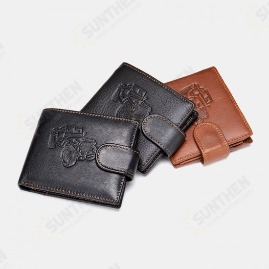 Casual Business Flip with Multi-Card Slot Pockets Men Foldable Short Wallet Handbag