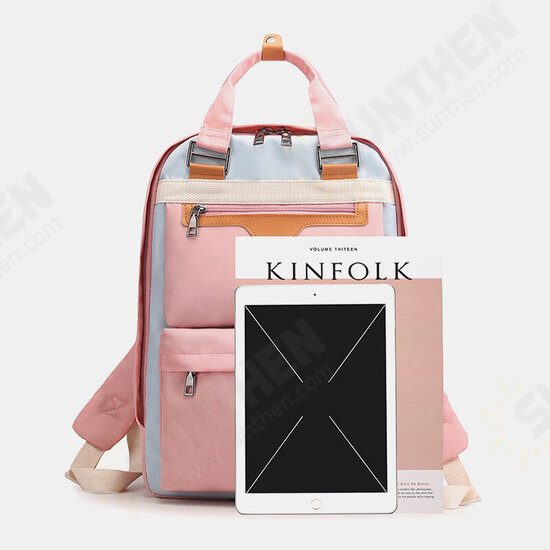 Casual Large Capacity Waterproof Nylon Women Backpack Macbook Tablet Storage Teenage Girls School Bag