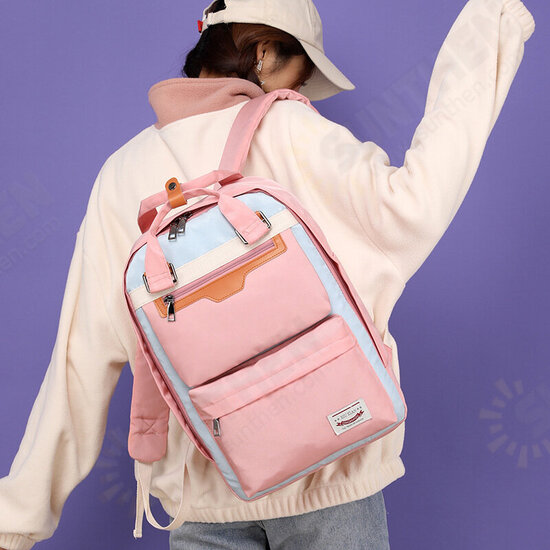 Casual Large Capacity Waterproof Nylon Women Backpack Macbook Tablet Storage Teenage Girls School Bag