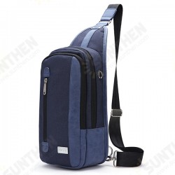 Casual Waterproof Nylon Large Capacity with Headphone Port Mobile Phone Pocket Men Chest Packs Shoulder Bag