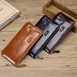 Casual Zipper with Multi-Card Slots Soft PU Leather Mobile Phone Bag Men Long Wallet Handbag Casual Zipper with Multi-Card Slots Soft PU Leather Mobile Phone Bag Men Long Wallet Handbag