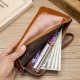 Casual Zipper with Multi-Card Slots Soft PU Leather Mobile Phone Bag Men Long Wallet Handbag