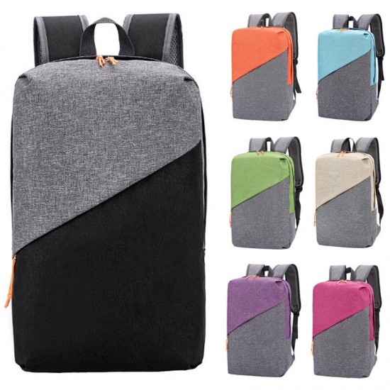 Contrast Color Pattern Large Capacity Multi-Pocket Nylon Macbook Storage Bag Backpack