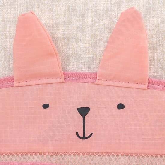 Cute Cartoon Large Capacity Hanging Organizer with Elastic Mesh Toiletry Storage Bag