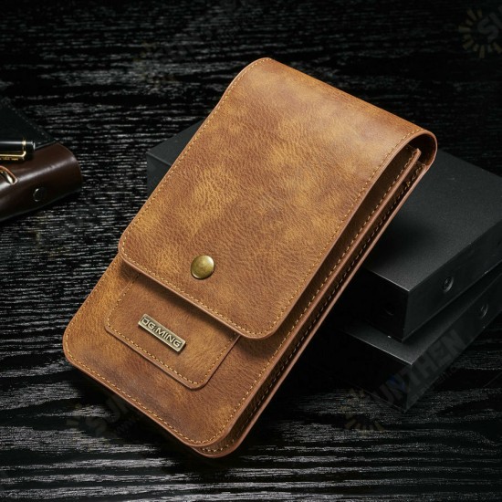 Casual Vintage Business 6.5 inch Folding Large Capacity with Multi-Card Slots Mobile Phone Wallet Waist Bag