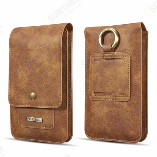 Casual Vintage Business 6.5 inch Folding Large Capacity with Multi-Card Slots Mobile Phone Wallet Waist Bag